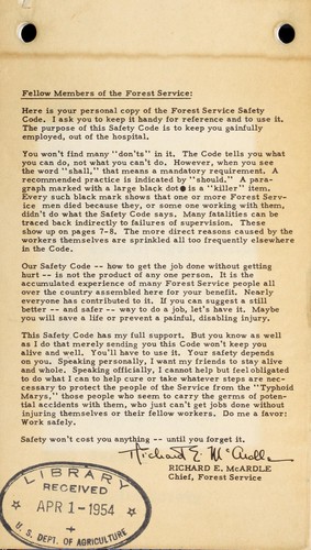 Forest Service safety code