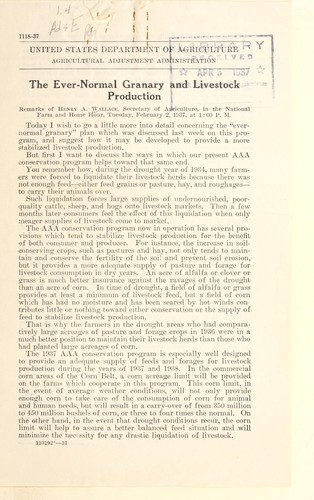 The ever-normal granary and livestock production