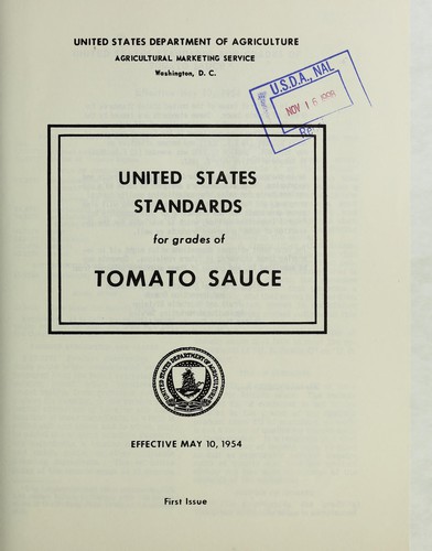 United States standards for grades of tomato sauce