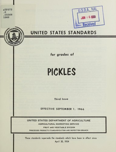 United States standards for grades of pickles