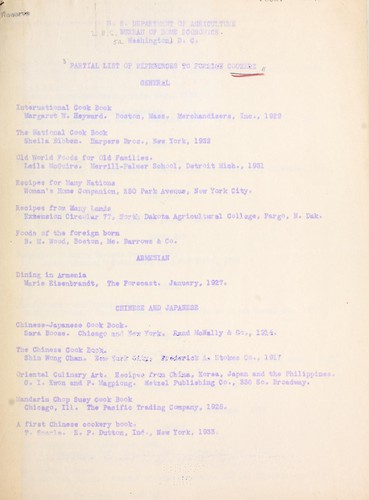 Partial list of references to foreign cookery