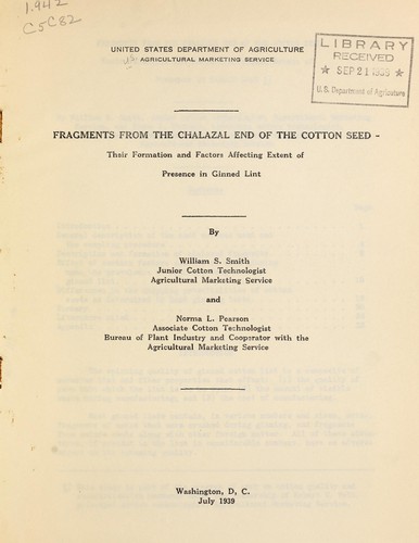 Fragments from the chalazal end of the cotton seed