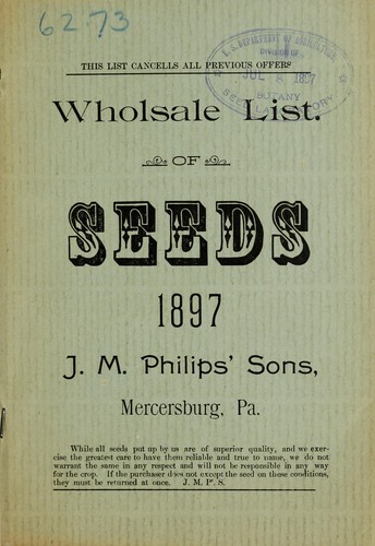 Wholesale list of seeds