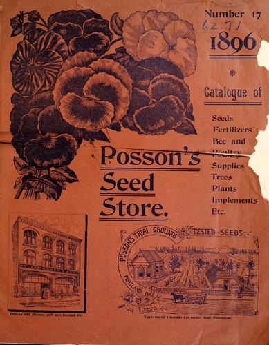 1896 catalogue of seeds, fertilizers, bee and poultry supplies, trees, plants, implements, etc