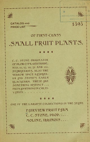 Catalog and price list of first-class small fruit plants