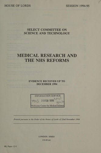 Medical research and the NHS reforms