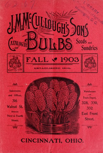 J.M. McCullough's Sons catalogue of bulbs, seeds, and subdries, Fall1903