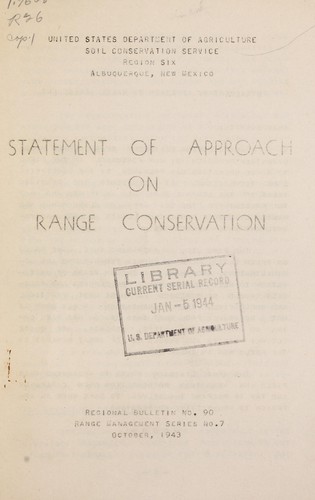 Statement of approach on range conservation