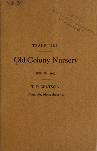 Trade list [of] Old Colony Nursery