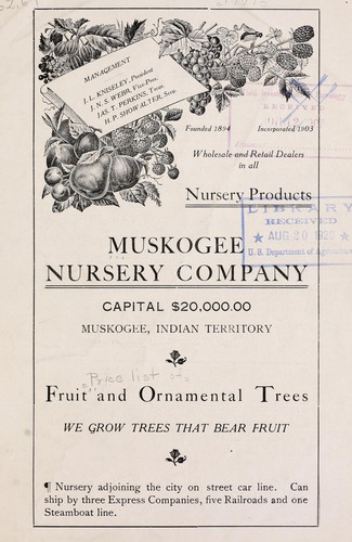 [Price list of] fruit and ornamental tree