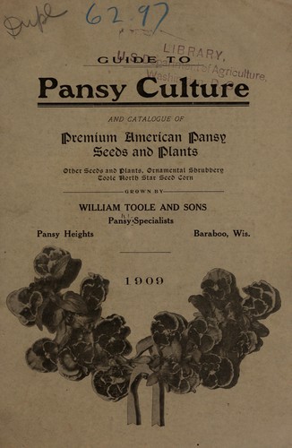 Guide to pansy culture and catalogue of premium American pansy seeds and plants