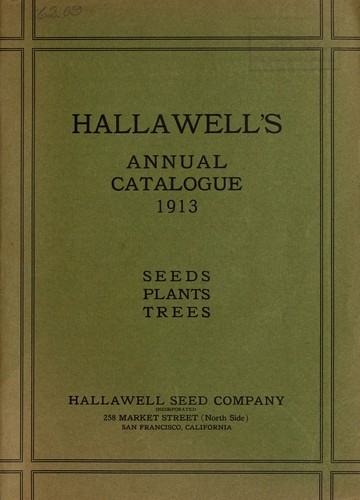 Hallawell's annual catalogue, 1913