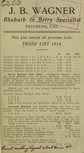 Trade list 1914