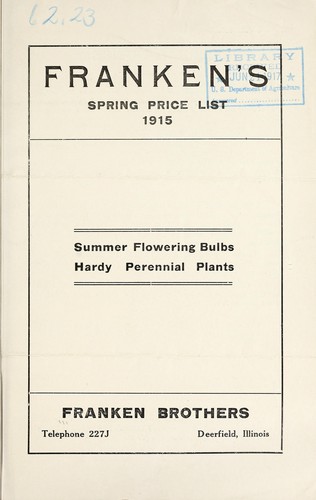 Franken's spring price list 1915