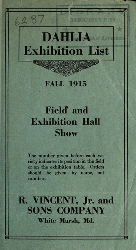 Dahlia exhibition list