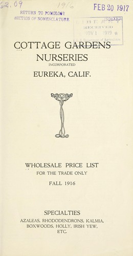 Wholesale price list for the trade only