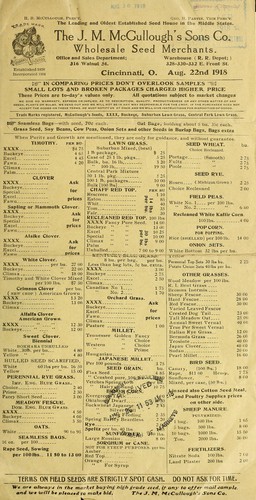 The J.M. McCullough's Sons Co. [price list]