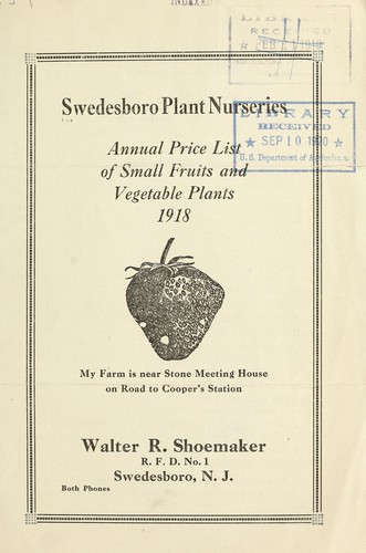 Annual price list of small fruits and vegetable plants