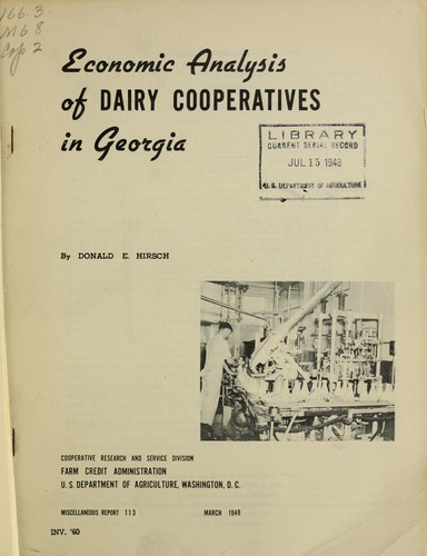 Economic analysis of dairy cooperatives in Georgia