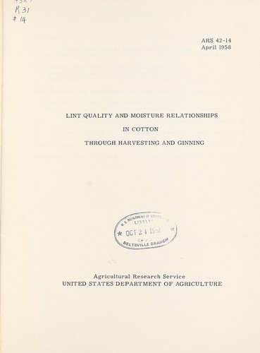 Lint quality and moisture relationships in cotton through harvesting and ginning