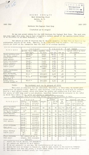 Northern New England seed crop (certified as to origin)