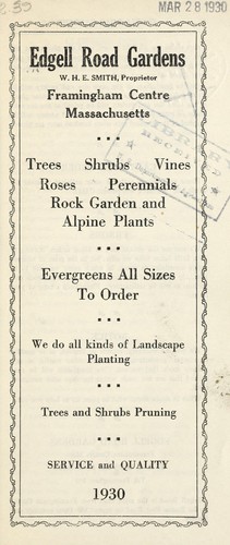 Trees, shrubs, vines, roses, perennials, rock garden and Alpine plants