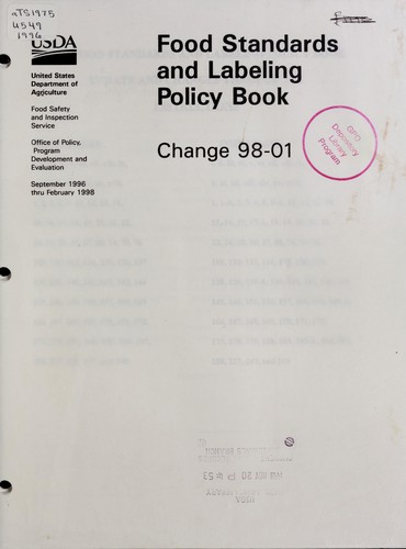 Food standards and labeling policy book