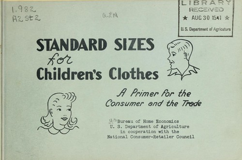 Standard sizes for children's clothes