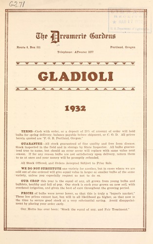 Gladioli, 1932