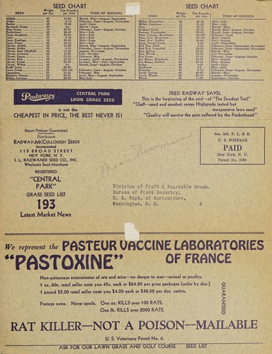 Registered "Central Park" grass seed list, 193