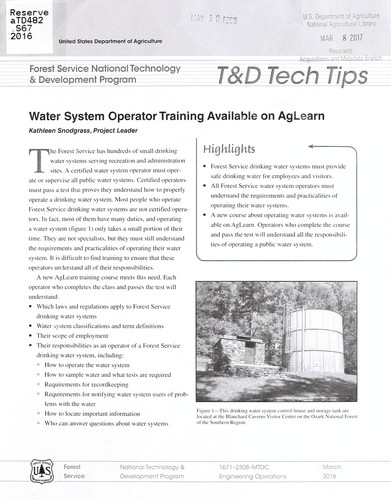 Water system operator training available on AgLearn