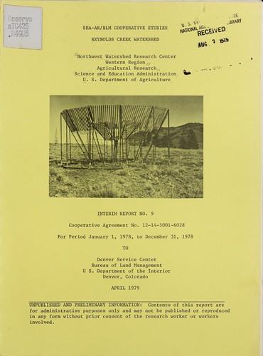 SEA-AR/BLM cooperative studies