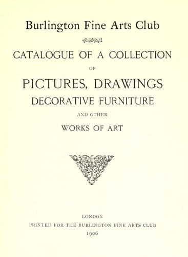 Catalogue of a collection of pictures, drawings, decorative furniture and other works of art