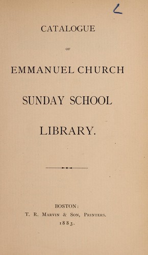 Catalogue of Emmanuel Church Sunday school library