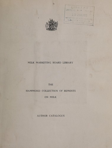 The Hammond collection of reprints on milk