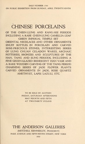 Chinese porcelains of the Chien-Lung and Kang-Hsi periods