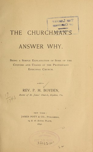 The churchman's answer why