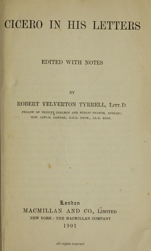 Cicero in his letters