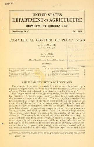 Commercial control of pecan scab