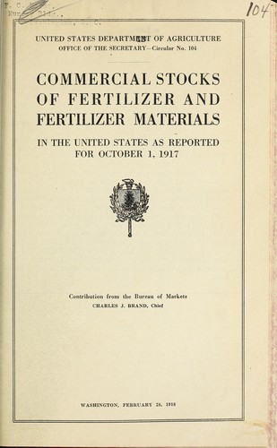 Commercial stocks of fertilizer and fertilizer materials in the United States as reported for October 1, 1917