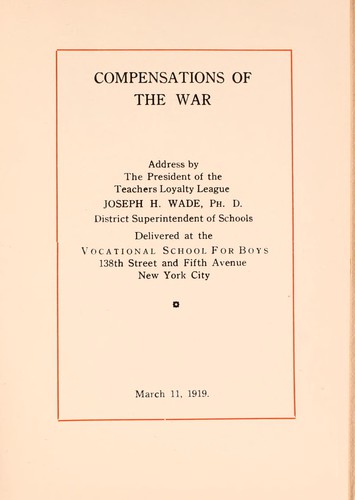Compensations of the war