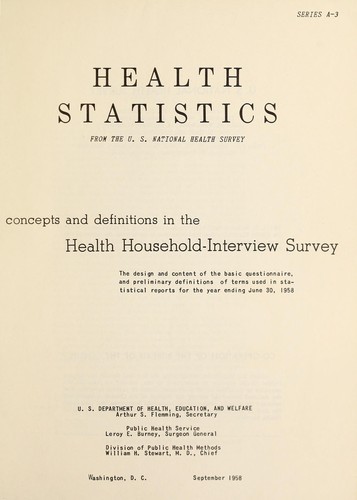 Concepts and definitions in the health household-interview survey