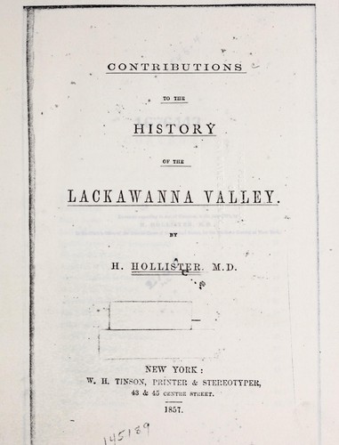 Contributions to the history of the Lackawanna Valley