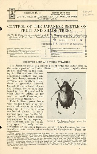 Control of the Japanese beetle on fruit and shade trees