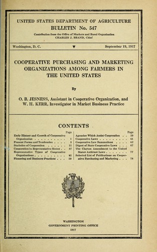 Cooperative purchasing and marketing organizations among farmers in the United States