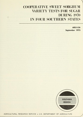 Cooperative sweet sorghum variety tests for sugar during 1970 in four southern states