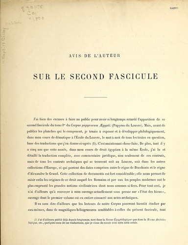 Corpus papyorum aegypti a Revillout et Eisenlohr conditum