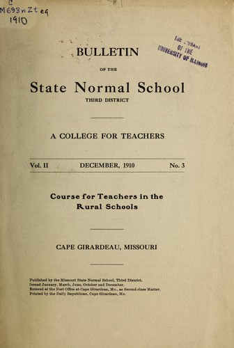 Course for teachers in the rural schools