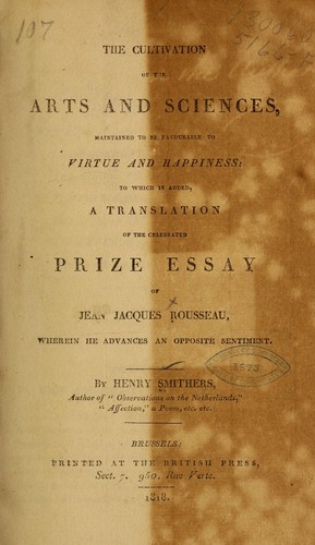 The cultivation of the arts. and sciences