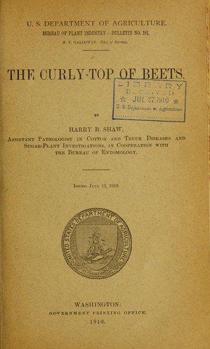 The curly-top of beets